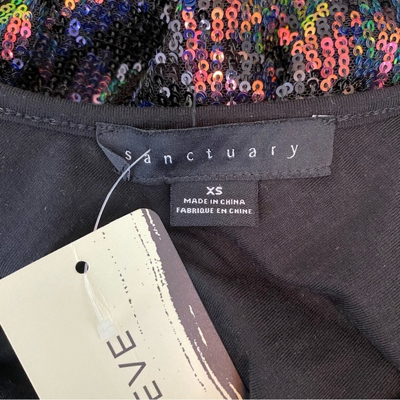 Evereve Sanctuary The Glimmer Top Black Multicolor Sequin - Picture 12 of 15